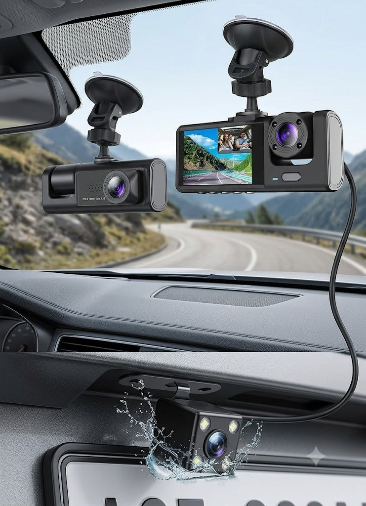 HD VEHICLE BLACKBOX DVR 3 CHANNEL VIDEO
