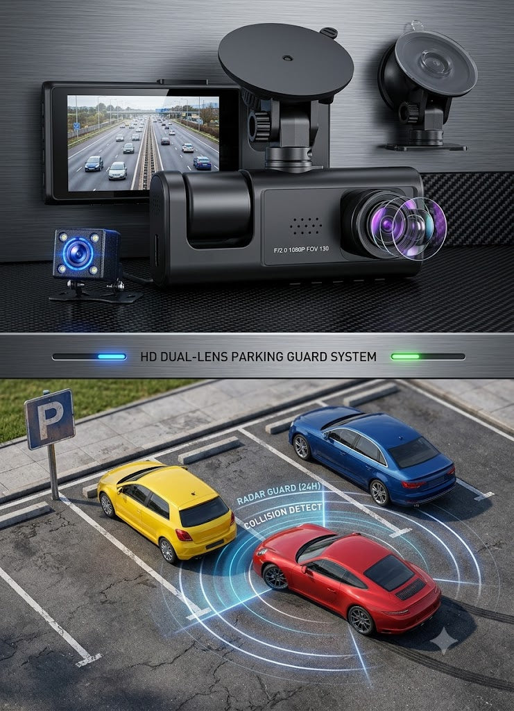 HD VEHICLE BLACKBOX DVR 3 CHANNEL VIDEO