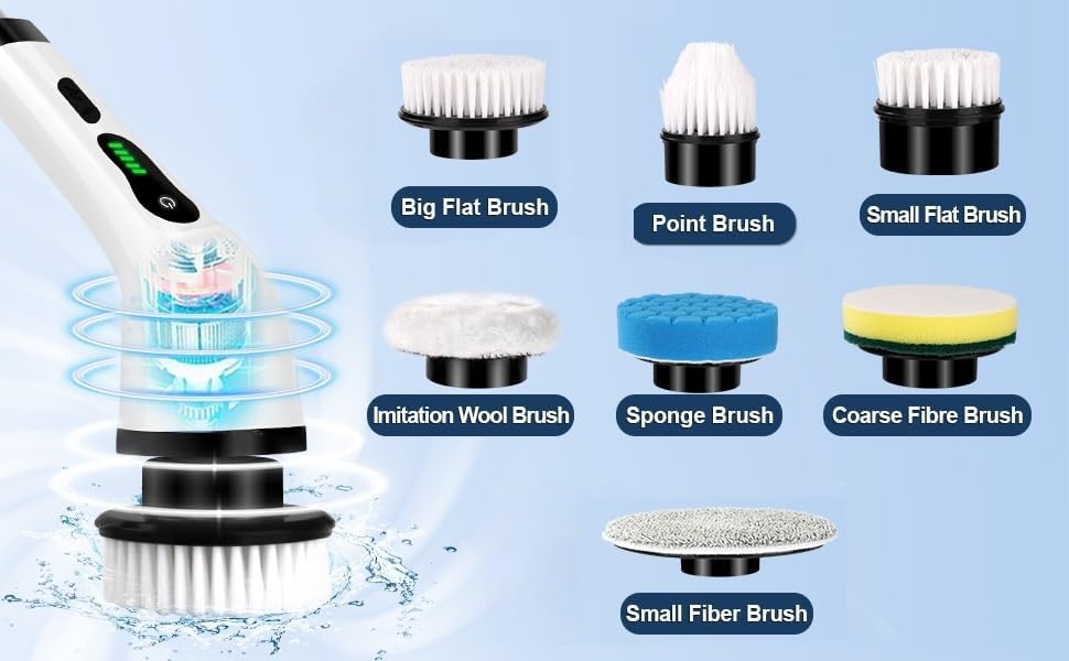 Electric Spin Scrubber,Cleaning Brush Scrubber