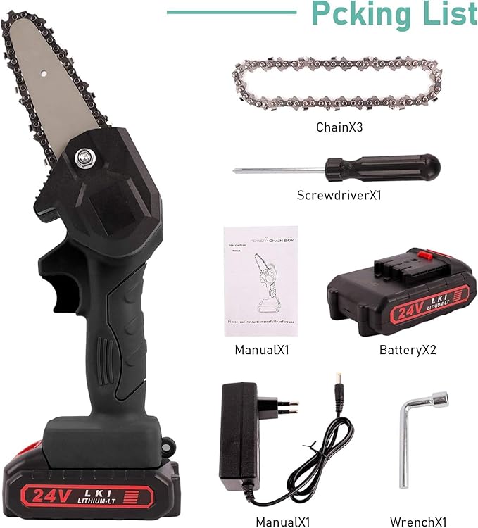 Rechargeable Chainsaw | 5-Inch Mini Electric Saw