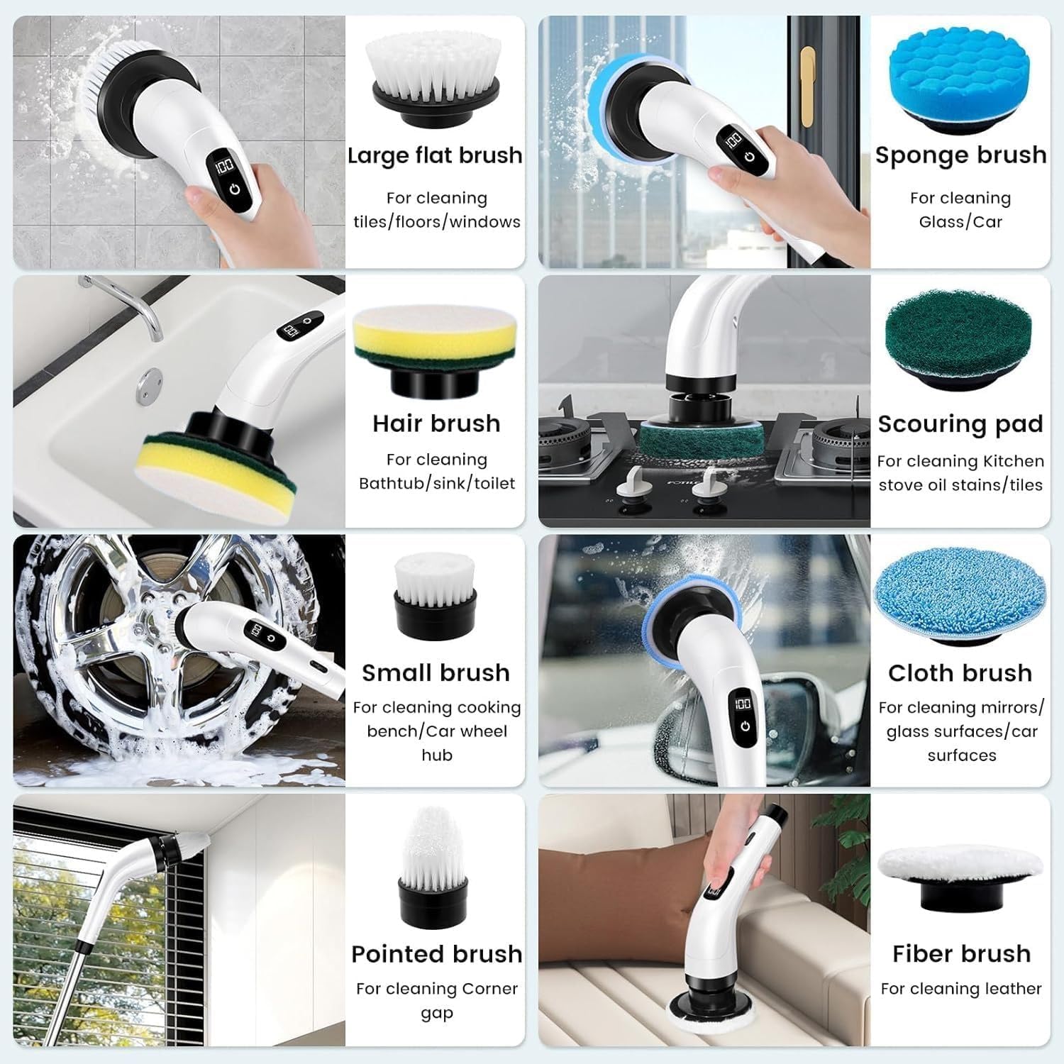 Electric Spin Scrubber,Cleaning Brush Scrubber