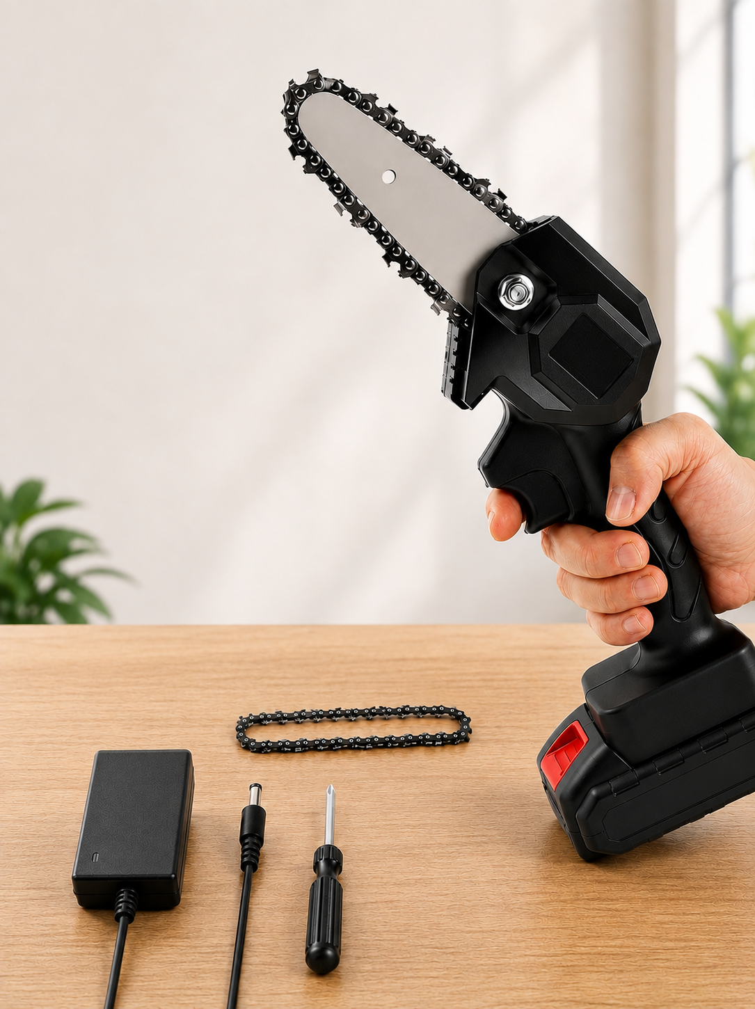 Rechargeable Chainsaw | 5-Inch Mini Electric Saw