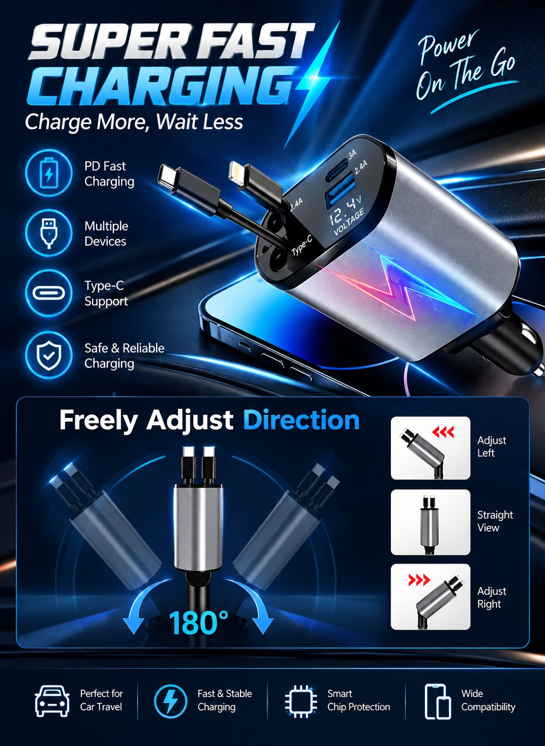 4-IN-1 SUPER CAR CHARGER