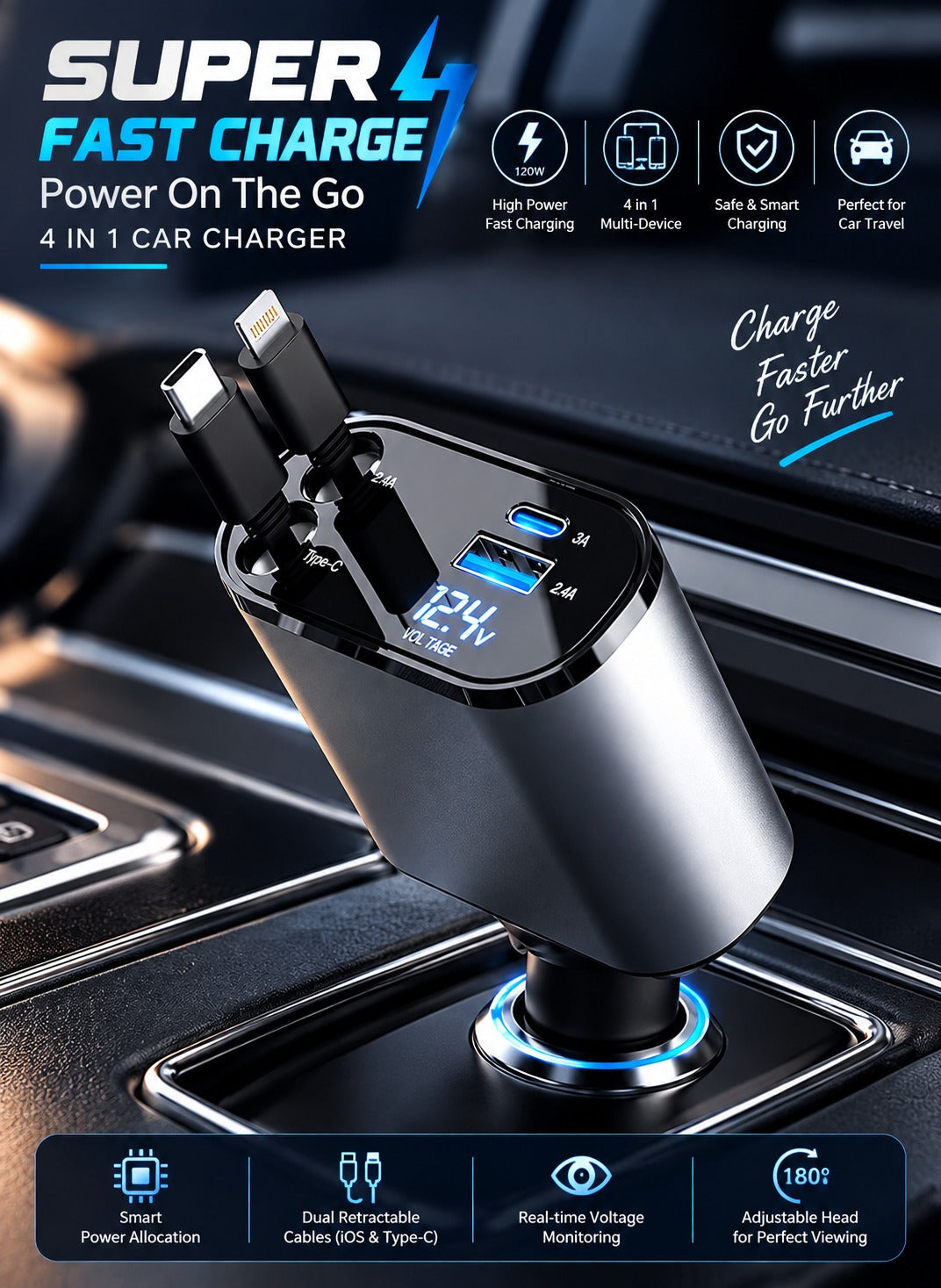 4-IN-1 SUPER CAR CHARGER