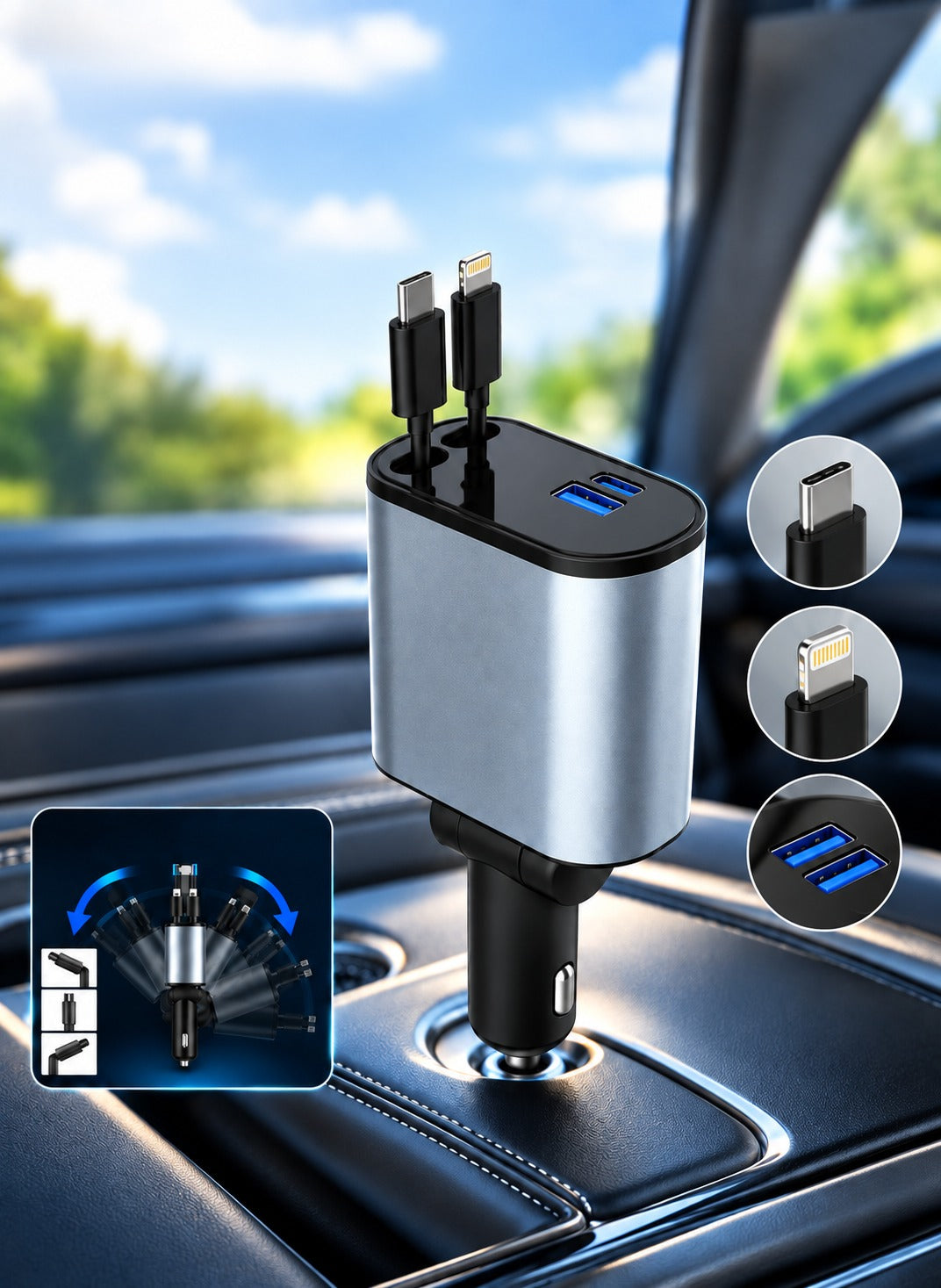 4-IN-1 SUPER CAR CHARGER