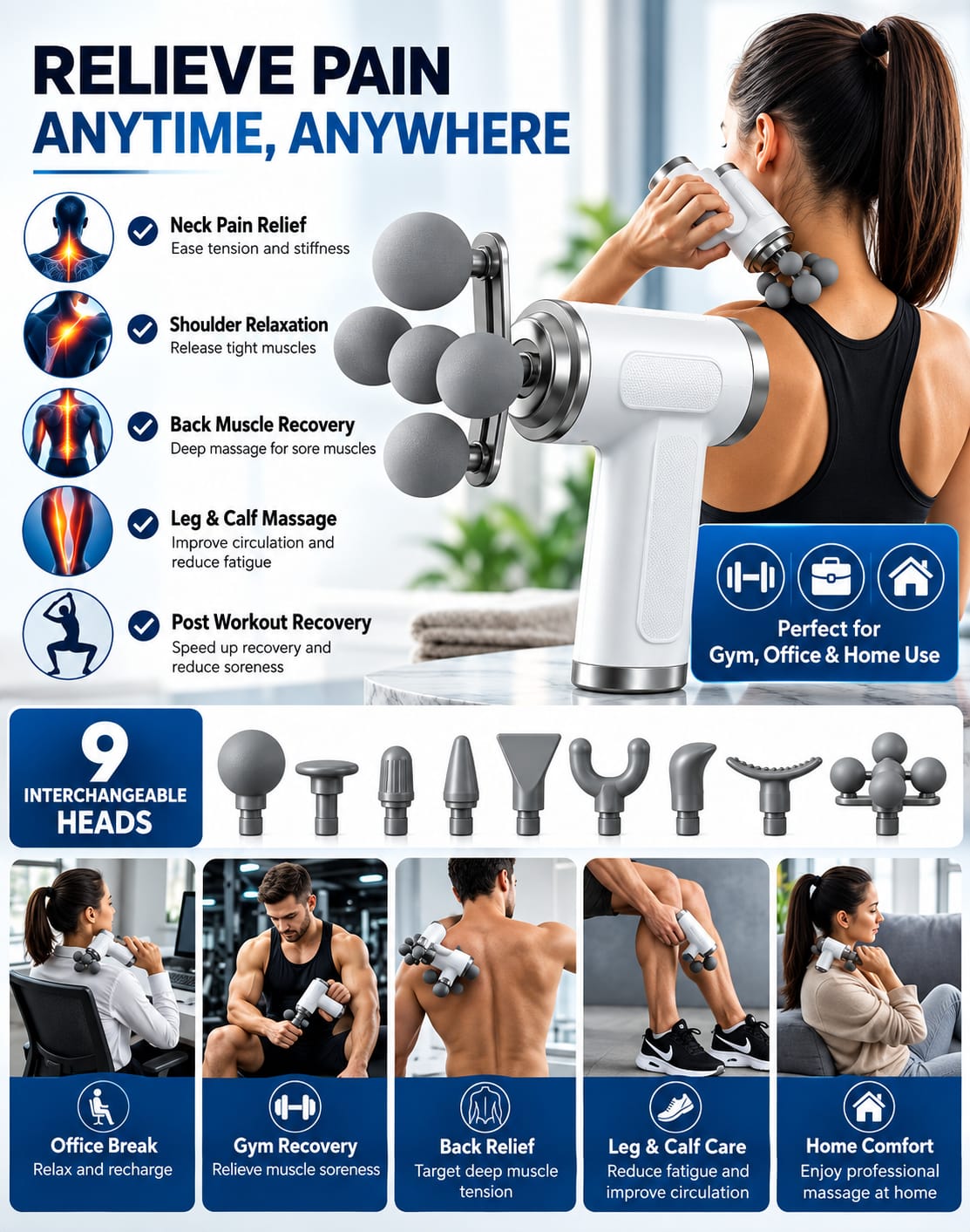 5 HEAD FACIA MASSAGE GUN