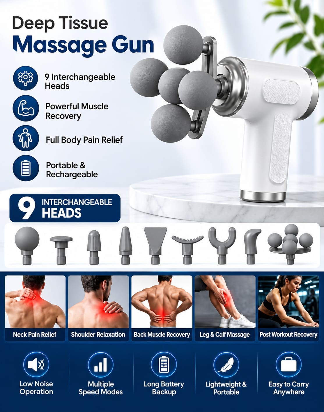 5 HEAD FACIA MASSAGE GUN