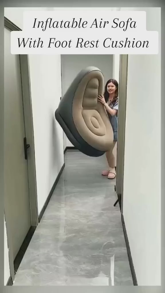 INFLATABLE AIR SOFA WITH FOOT REST CUSHION